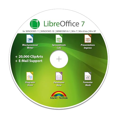 LibreOffice Suite 2026 Home and Student for - PC Software Professional Plus - compatible with Word, Excel and PowerPoint for Windows 11 10 8 7 Vista XP 32 64-Bit PC