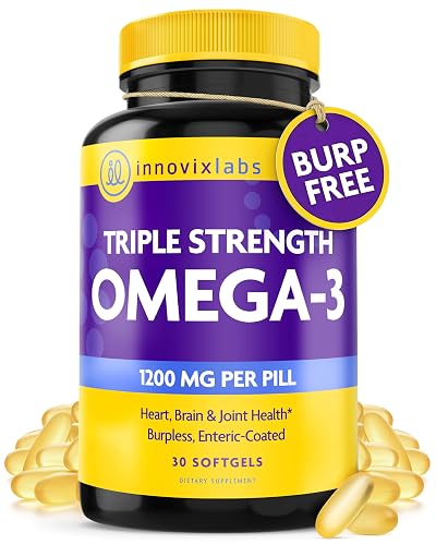 InnovixLabs Triple Strength Omega 3 Fish Oil 900 mg EPA DHA (30 Softgels) | Omega 3 Supplement for Women & Men, Burpless, Brain & Joint Support, Omega-3 Fatty Acid, No Fishy Aftertaste, 30-Day Supply