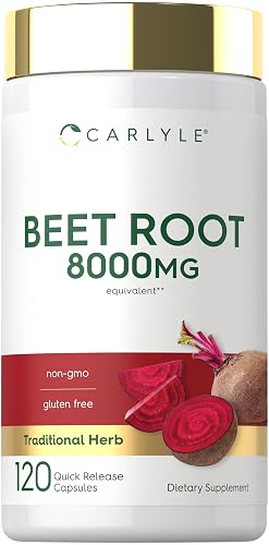 Carlyle Beet Root Capsules | 120 Count | Quick Release Capsules | Non-GMO and Gluten Free Supplement