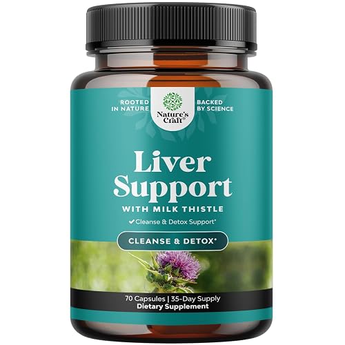 Liver Cleanse Support - Milk Thistle Supplement with Choline - 70 Count | Herbal Liver Support with Beetroot & Artichoke - Digestion & Immune Support - Silymarin, Ginger Root & Dandelion Root