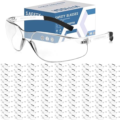 AOOFFIV Clear Safety Glasses Bulk of 100,ANSI Z87.1 Eye Protection Goggles with Scratch and Impact Resistant for Construction and Laboratory