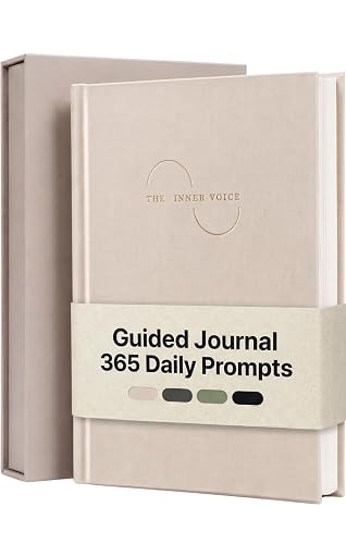 THE INNER VOICE Guided Journal for Women & Men, 365 Prompts for Self Care | 4 Colors, Undated skip-friendly format, thick 100gsm paper, lay-flat binding, ribbon bookmark, premium gift box