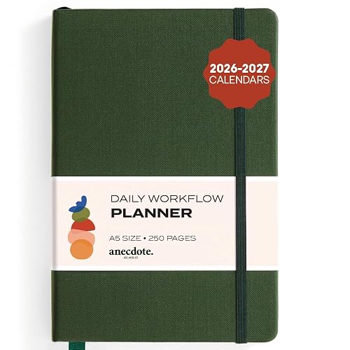 Anecdote 2027 Daily Planner, 2026-2027 Calendars, Flexible 26 Weeks Undated | 1 Page per Day | 8.5" x 5.2" | Hardcover To-Do List Organizer, Plan Your Success, Achieve Productivity Goals