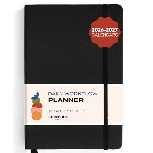 Anecdote 2027 Daily Planner, 2026-2027 Calendars, Flexible 26 Weeks Undated | 1 Page per Day | 8.5" x 5.2" | Hardcover To-Do List Organizer, Plan Your Success, Achieve Productivity Goals