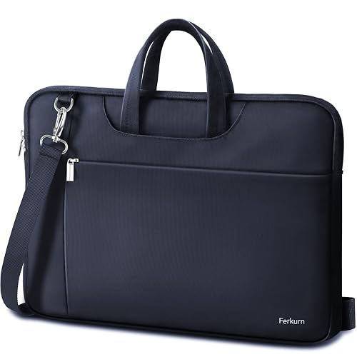 Ferkurn Laptop Case Bag for Women Men Briefcase Messenger Bag, 17 17.3 Inch | Compatible with HP OmniBook Envy Omen Pavilion/LG Gram/Dell Inspiron Precision, Carrying Computer Bag 18 inch, Blue