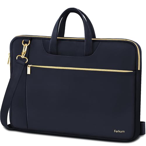 Ferkurn Laptop Case Bag for Women Men Briefcase Messenger Bag, 17 17.3 Inch | Compatible with HP OmniBook Envy Omen Pavilion/LG Gram/Dell Inspiron Precision, Carrying Computer Bag 18 inch, Deep Indigo