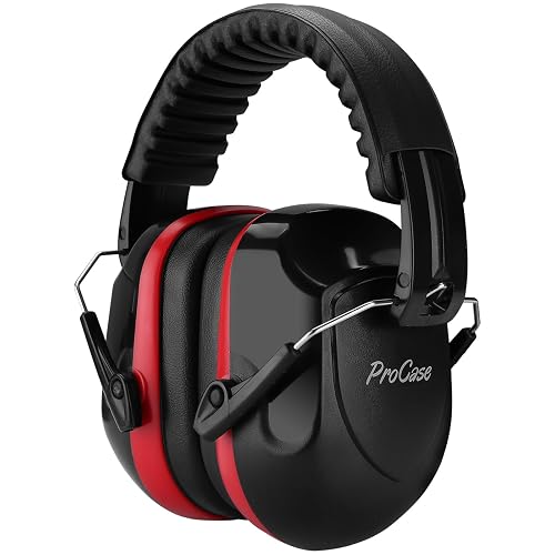 ProCase Hearing Protection Ear Muffs SNR 33dB, Noise Cancelling Headphones | Adjustable NRR 28dB Noise Reduction Earmuffs for Adults & Kids, Shooting, Lawn Mowing, Studying, Autism Sensory Needs -Black