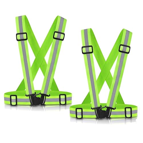 SAWNZC Reflective Vest Running Gear, 2-10Pack High Visible Safety VES | For Cycling Jogging Running Walking, Adjustable for Men Women