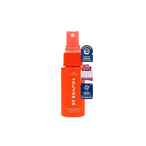 Tower 28 SOS Daily Rescue Soothing Hypochlorous Acid Spray for Face (1 oz) | Hypochlorous Acid Face Mist to Calm & Purify Sensitive Skin, On-the-Go Toner & Facial Cleanser Spray, Skin Care Essential