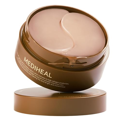 MEDIHEAL 95% Retinol & Collagen Under Eye Patches, Wrinkle Care (60 Count) | with Retinol Liposome, Collagen | 4-Zone Firming Care for Eyes & Smile Lines | 0.00 Irritation | Korean Hydrogel Patches
