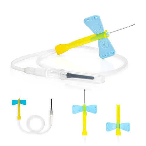 ONE-CARE 23Ga x 3/4" 12'' Tube, Luer Adpt, Industrial Lab Supplies, 50 Sets | Individually Packed, Easy Glide & Lock, Convienient Sampling, Transparent Tubing, Fast Fill Rate, Lab - Vet - Industrial Use