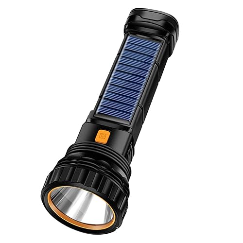 E-SHIDAI Solar Flashlight, Rechargeable flashlights for Camping, Home | Solar Power And Rehargeable ,Emergency Survival Flashlight for Disaster weather and other power outage scenarios