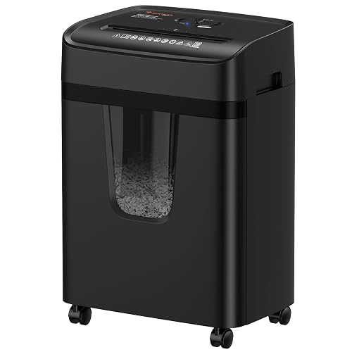 Bonsaii 12-Sheet Cross Cut Heavy Duty Paper Shredder for Home Office | P-4 Security Level, Jam-Proof System, 5.5Gal Pullout Bin with Casters, Shredder for CDs & Credit Card C282-A