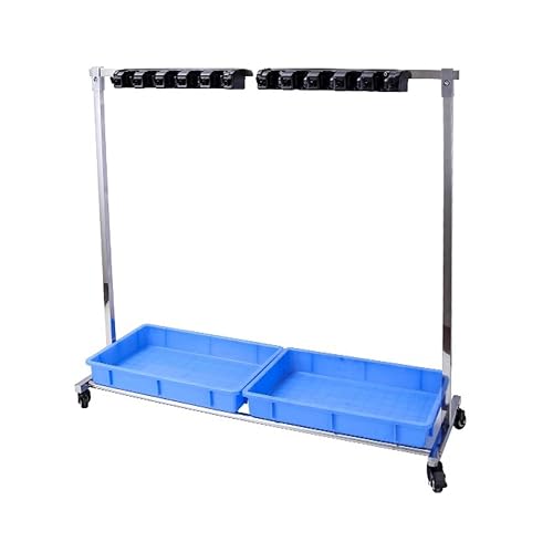 GOCHUSX Mop Rack With Wheels, Movable Broom Holder | Hand Trucks Broom, Cleaning Supplies Organizer, Janitorial Cart For Garage Garden Closet(40x121x110cm(Single))