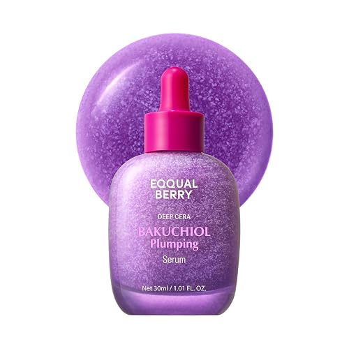 EQQUALBERRY Bakuchiol Plumping Serum | 0.5% Bakuchiol Retinol Alternative | Pore Minimizer for Sensitive Skin | Niacinamide & Peptide Wrinkle Care | Korean Skincare (1.01oz / 30ml)