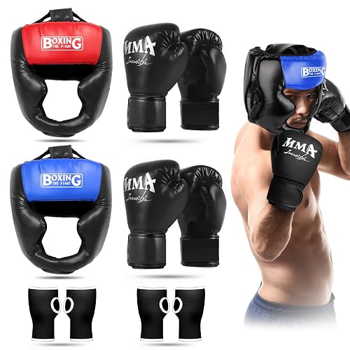 YORWHIN Sparring Head Guard with Gloves - Boxing Safety Headgear for MMA, Kickboxing, Muay Thai & Boxing - Adult & Kids