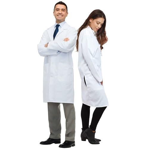 Dress Up America Adults Unisex Doctor Lab Coat, White | Lightweight, Machine-Washable, Costume, 3 Pockets
