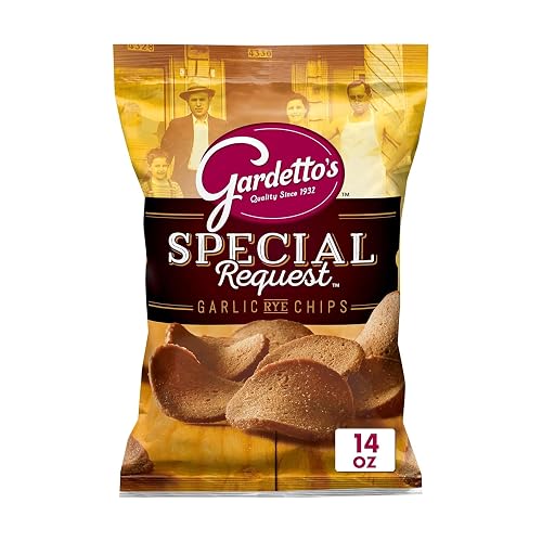 Gardetto's Special Request Garlic Rye Chips, 14 oz | Double Roasted Rye Chips Only, Bold Garlic Seasoning, Extra Crunch, Signature Family Recipe