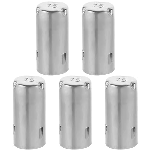 5Pcs 15mm Stainless Steel Test Tube Caps Labs Tube Cover Science Supplies | 304 Metal Protective Covers , Rustproof Corrosion-Resistant Supplies for Chemistry Labs and University Research