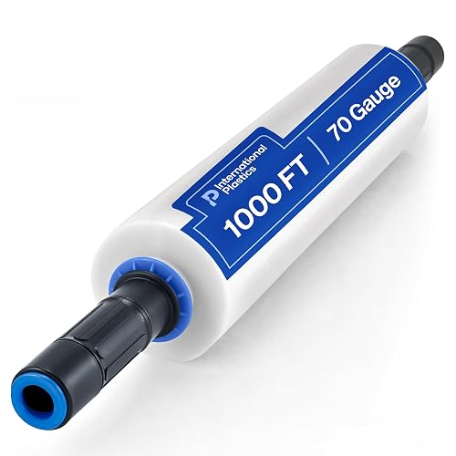 International Plastics Co. 15'' Stretch Wrap with Rotating Handles | for Moving, Heavy Duty Plastic Film, Furniture Pallet Packing, 70 Gauge, Clear, 1000 feet Each 500% Stretch
