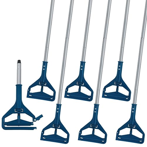KalTell 6PK Commercial Wet Mop Handles, Industrial Mop Sticks Replacment Holders Grippers, Heavy Duty, 57”, Janitor Supplies