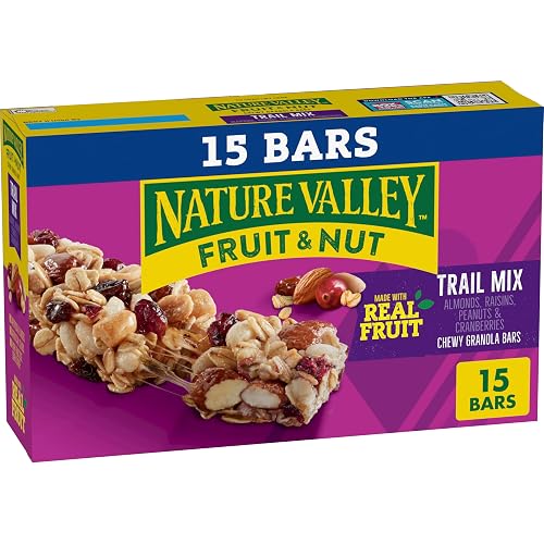 Nature Valley Almond Raisin & Cranberry Chewy Fruit & Nut Bar, 15 ct | Almonds, Peanuts, Raisins & Cranberries, Whole Grain Oats, No Artificial Flavors