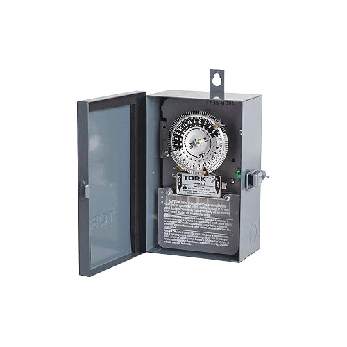 NSi Industries TORK 1109A-O Indoor/Outdoor 40-Amp Multi-Volt Mechanical Lighting and Appliance Timer - 24-Hour Programming- 120/208-277-Volt , Grey