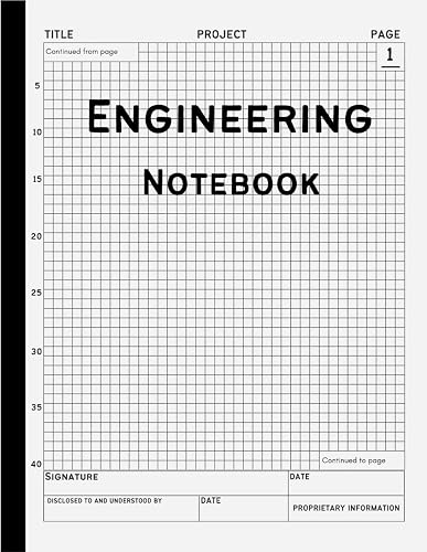 Engineering Notebook: 160+ Pages Grid Format, Engineer Lab Quadrille Graph Paper ,Math, Engineering Math Physics ,Space Science Technology, Graph ... Student, Architect, Scientist, Designer