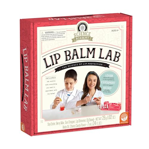 MindWare Science Academy Lip Balm Lab Kit | Includes 18pcs for DIY Lip Balms to Teach Kids & Teens Cosmetic Chemistry