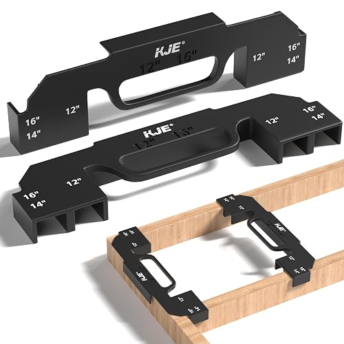 KJE 2-Piece 3 in 1 Framing Tool, 12" 14" 16" On-Center Stud Spacer Framing Tool, Cast Aluminum Stud Layout Jig for Walls, Roofs, Floors, Ladders