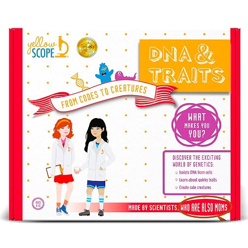YELLOW SCOPE Genetics Science Kit - DNA & Traits Kit, Metal Lab Tools, Ages 8-12 - Hands-On STEM Science Experiment & Educational Toy - Genetics Lab Setup