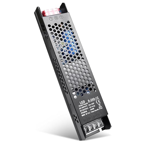 12V 200W Power Supply, 12 Volt 16.5A DC Power Supply, AC 110-250V to DC 12V Converter Transformer, LED Driver, Switching Power Supply for Strip Lights, Lighting Fixtures, Industrial Projects, Radio