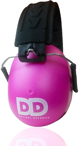 DECIBEL DEFENSE Ear Protection, 37 dB NRR Ear Muffs (PINK) | Highest-rated Hearing Protection for Shooting, Gun Range, Construction, Mowing, Woodworking, Fireworks & Industrial Use.