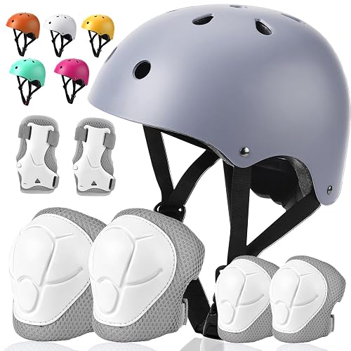 ArgoHome Toddler Kids Bike Helmet Set with Knee Elbow Pads, CPSC Certified | Adjustable Cycling Helmets for Little Boy Girl, Multisport Protective Gear for Skateboarding, Scooter, Cycling, Skating