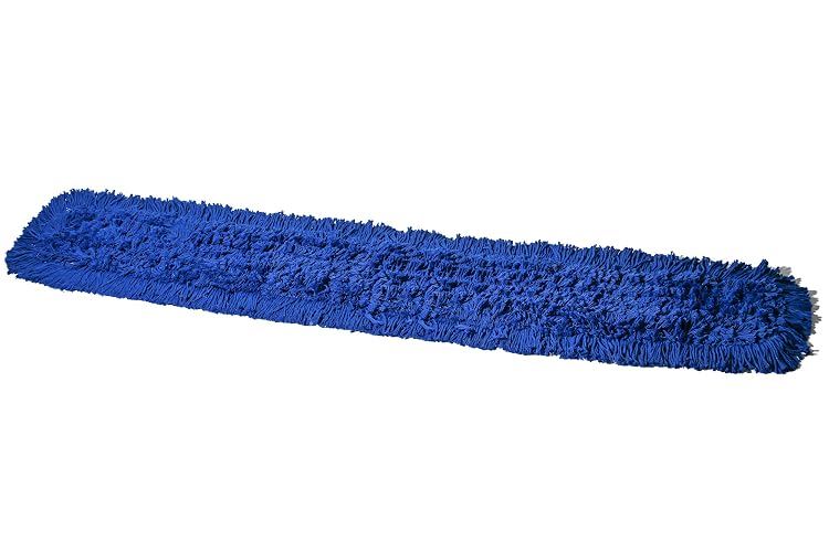 Tidy Tools Commercial Dust Mop Replacement Head – 60 x 5 in. Cotton Nylon Reusable Mop Head – Industrial Dust Mop Refill for Floor Cleaning & Janitorial Supplies, Blue