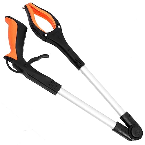 Foldable Trash Picker Grabber with Non-Slip Jaws, Aluminum Alloy | ABS Body, Smooth Finish, for Elderly Users and Janitorial Staff, Sanitation and Street Cleanup Random Style