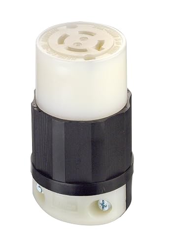Leviton Locking Connector, 20 Amp, 480 Volt, Industrial Grade, Black & White, 2433