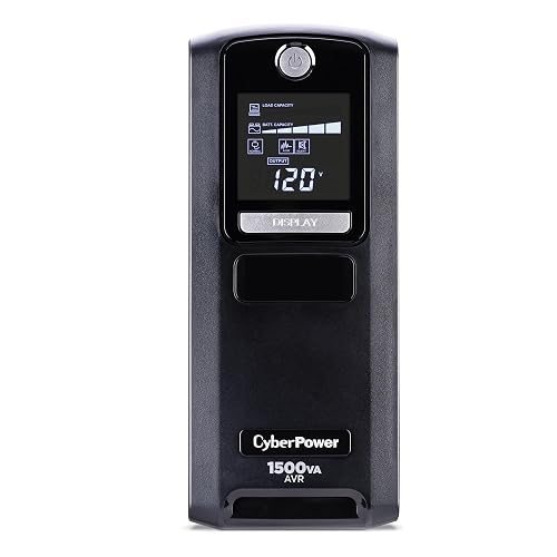 CyberPower CP1500GAVR Line‑Interactive UPS Battery Backup | 1500VA/900W, AVR, 10 Outlets, LCD Display, Mini-Tower, UL Certified