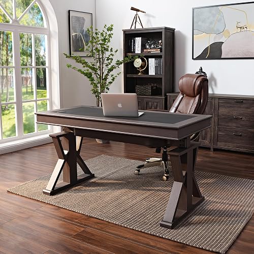 EUREKA ERGONOMIC Standing Desk, 60 Inch Dual Motor Executive Desk | Keep devices close with 2 power outlets, 4 USB ports, wireless charging, drawers and under-desk cable storage