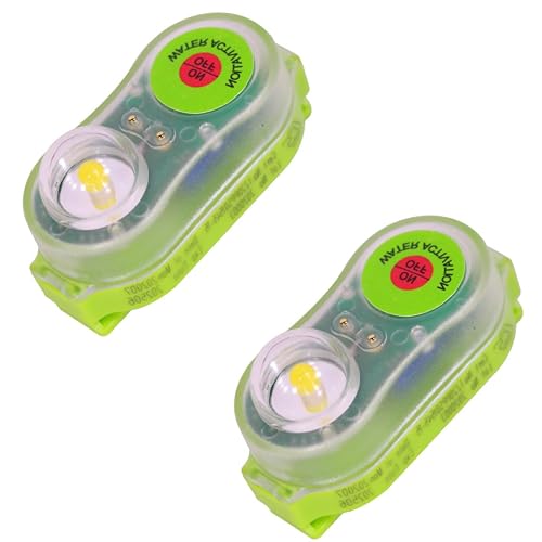 Life Jacket Light,2Pcs Automatic Locator Strobe Light Boat Safety Equipment | Marine Boat Flares, LED Camping Safety Survival Equipment, Positioning Life Jacket Strobe Light for Man Overboard Survival