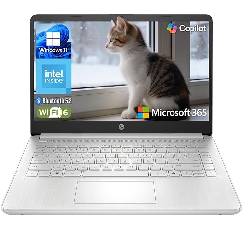 HP Essential Laptop 2026, Intel CPU, 128GB Storage, Office 365, Copilot AI | 1TB Cloud Storage, Windows 11, WiFi 6, Long Battery Life, Lightweight & Portable, Modern Silver, Fast Charging, Daily Use