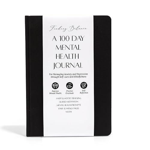 LIFTINSPIRE CO. Mental Health Journal - 100-Day Guided Journal with Prompts for Self-Care, Mindfulness, Anxiety & Depression relief - Mood, Wellness & Emotions Trackers