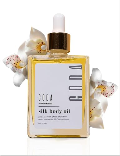 GODA Silk Body Oil Women - Firming Anti Aging Moisturizing Formula, Crepey Skin Hydrating After Shower, Scented Organic Blend Premium Skincare