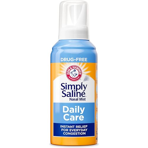 ARM & HAMMER Simply Saline Daily Care Nasal Spray, 4.5 oz | Saline Nasal Spray, Instant Relief, Every Day Congestion