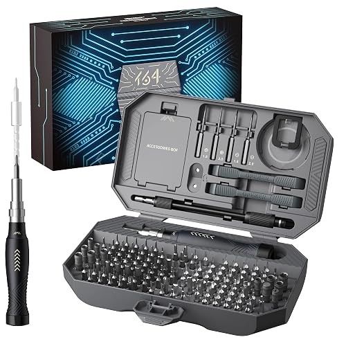 JAKEMY Professional Screwdriver Set for Electronics Repair, Computer Screwdriver Kit with 126 Magnetic Precision Bit Set and Opening Tool Kit for Laptop, MacBook, iPhone, Tablet, Watch, Modding, DIY