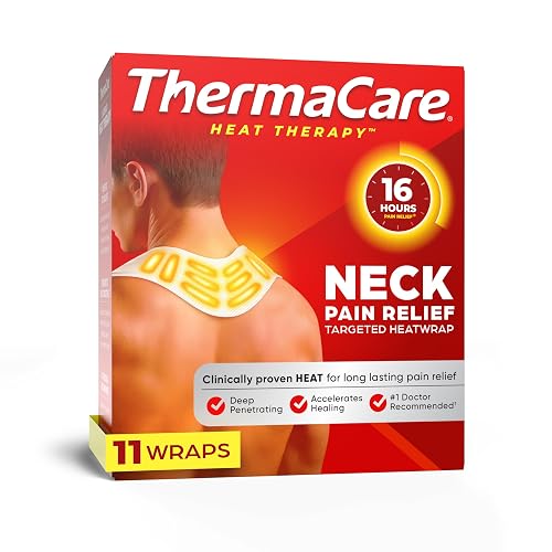 ThermaCare Heat Wraps for Neck & Shoulder Pain Relief, 11 Count | 16-Hour Therapy Heating Pads, Adhesive Patches for Muscles & Joints, Flexible Fit Comfort & Extended Wear