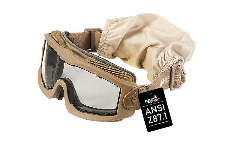 Lancer Tactical AERO Airsoft Tactical Safety Goggles ANSI Z87.1-Anti-Fog Glasses, 3mm Dual Pane Lens for Hunting, Paintball