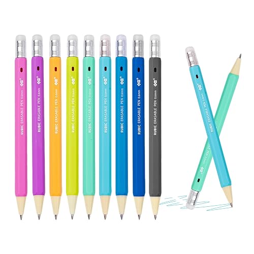 ii gen RUBIC 0.6mm Erasable Pens 9 Bright Basic colors, School & Planner | Retractable twist, Quick-Drying & Ultra-Smooth, Medium Point, for Drawing, Writing and Journaling, School & Office Supplies