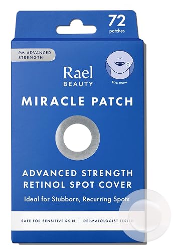 Rael Miracle Retinol PM Spot Cover Hydrocolloid Acne Pimple Patches (72 Ct) | Retinyl Palmitate, Niacinamide, Ceramide NP, Absorbs Fluid From Blemishes, Korean Skin Care, Pore Care, Nighttime Routine