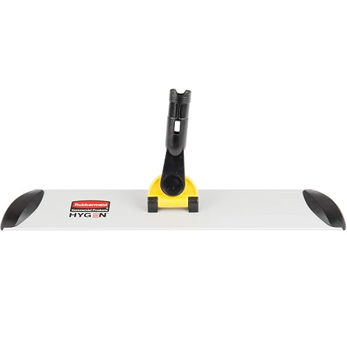 Rubbermaid Commercial Products HYGEN Microfiber Quick-Connect Mop Frame 18 inch Silver for Janitorial/Professional/Industrial Cleaners for Heavy-Duty Floor Cleaning/Mopping/Dusting
